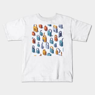 watercolor padlock pattern Kids T-Shirt